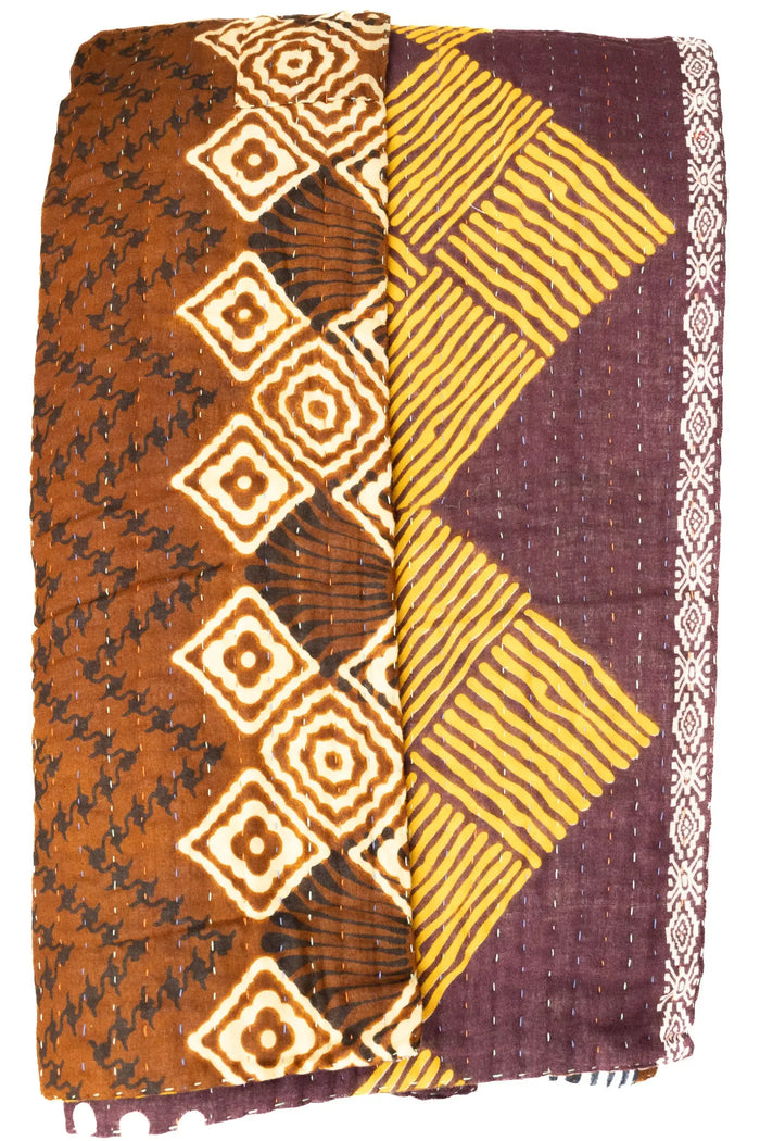 Faithful Large Kantha Throw Blanket