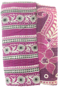 Kantha Large Throw Blanket