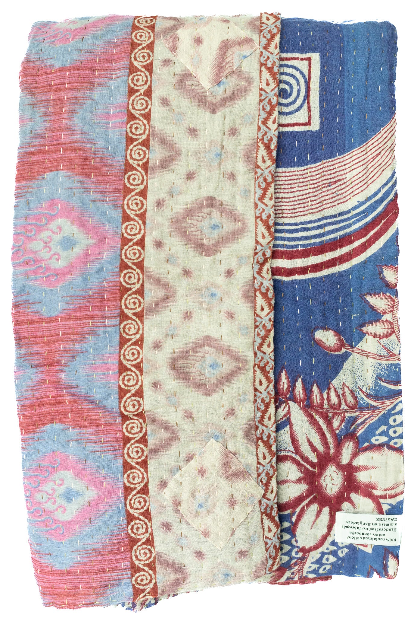 Feather Kantha Throw Blanket