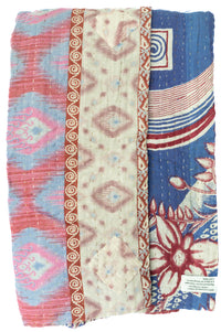 Feather Kantha Throw Blanket