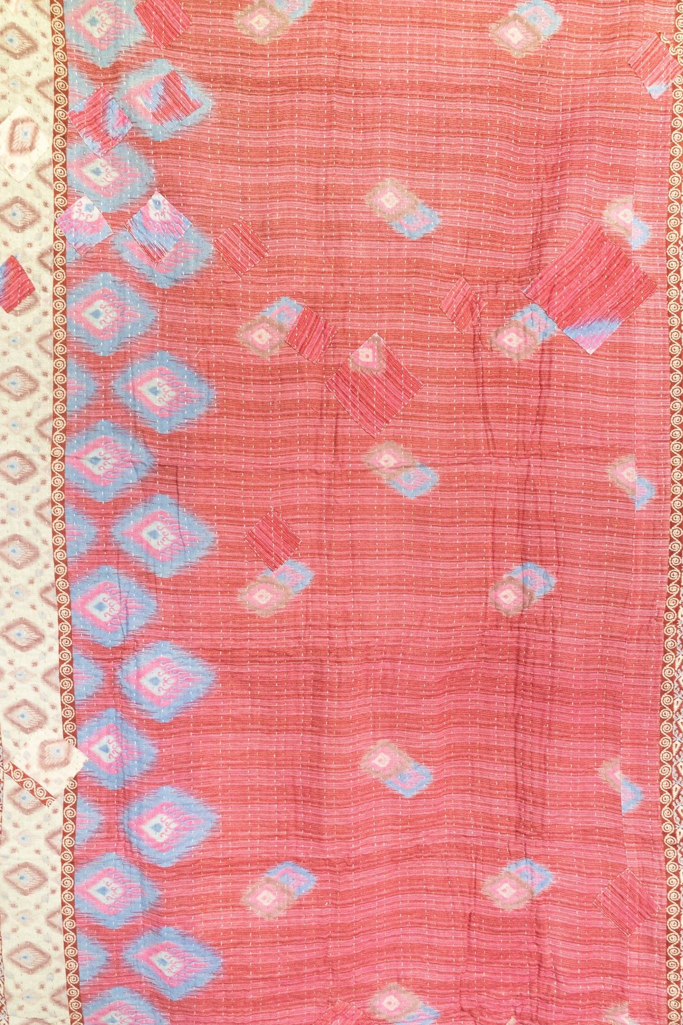 Feather Kantha Throw Blanket