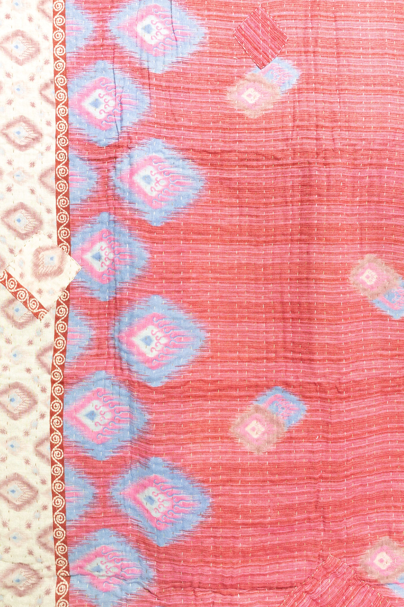 Feather Kantha Throw Blanket