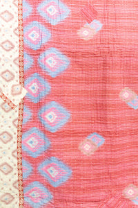 Feather Kantha Throw Blanket