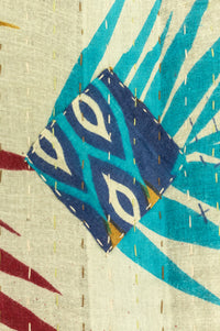 Feather Kantha Throw Blanket