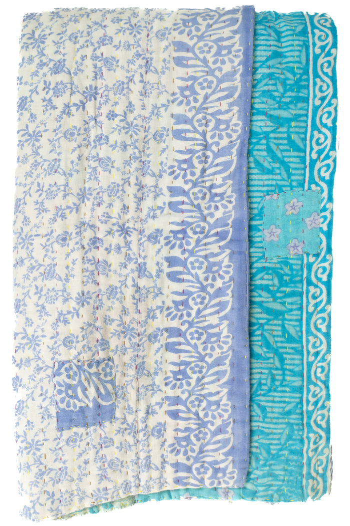 Feminine Kantha Throw Blanket