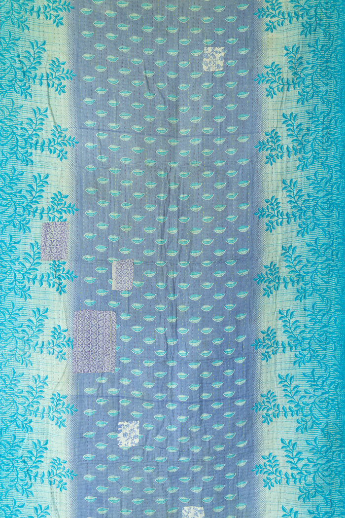 Feminine Kantha Throw Blanket