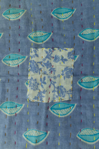 Feminine Kantha Throw Blanket