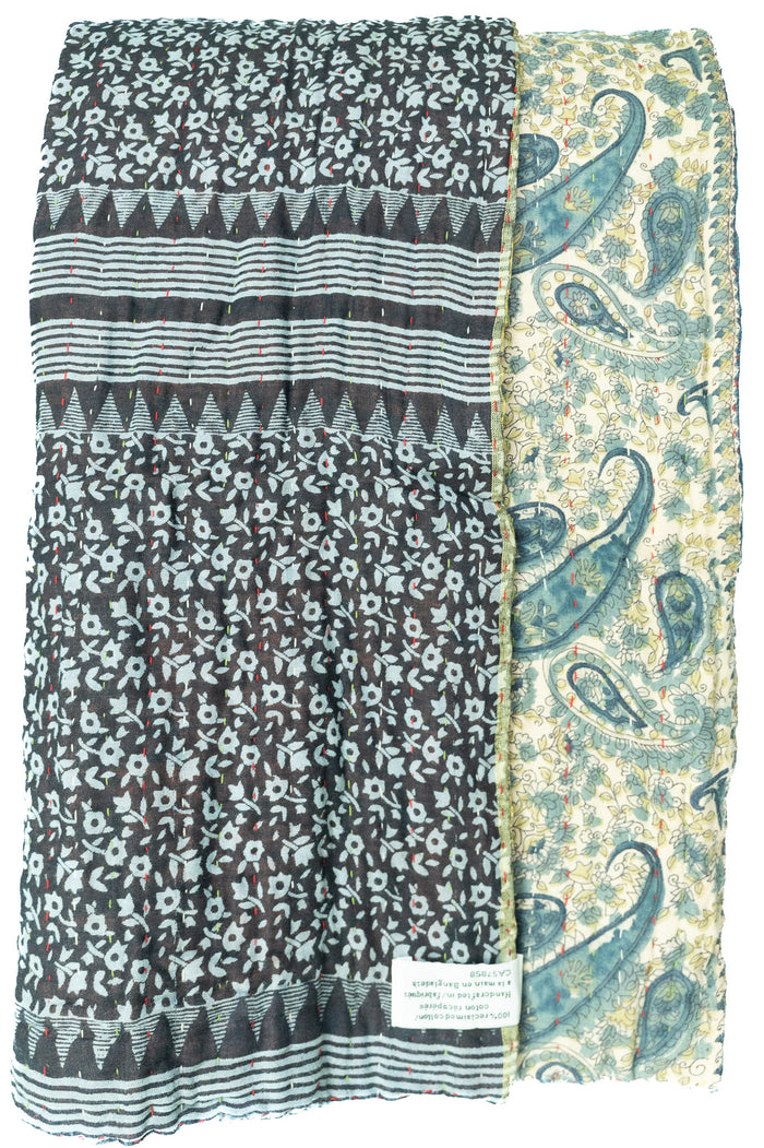Feminine Kantha Throw Blanket