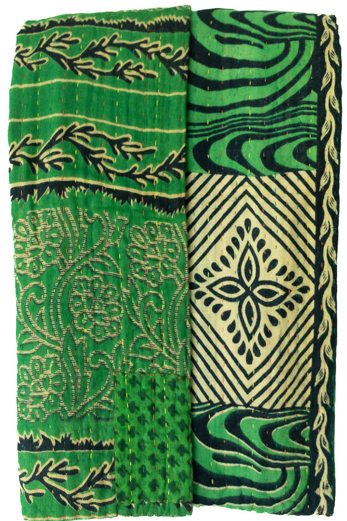 Kantha Throw Bed Quilt