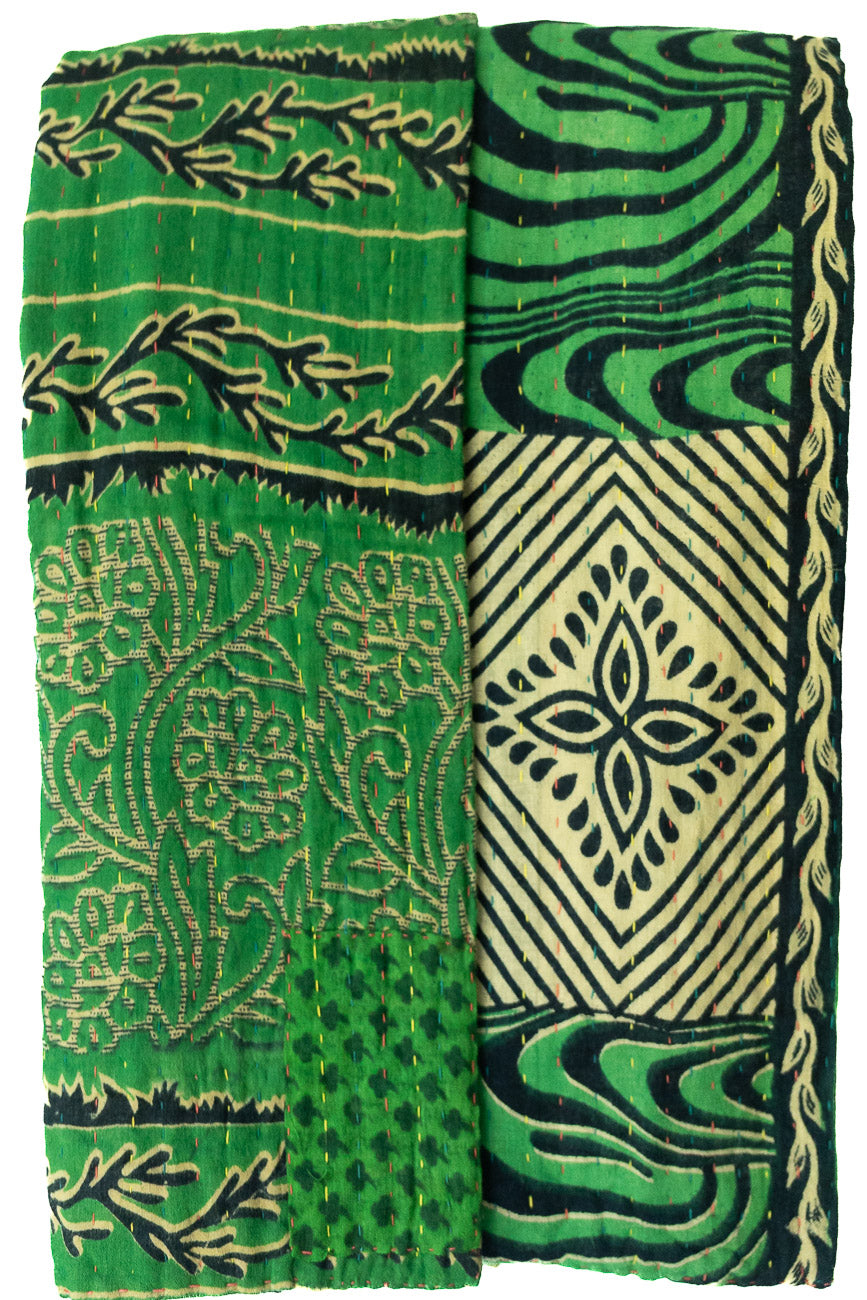 Kantha Throw Bed Quilt