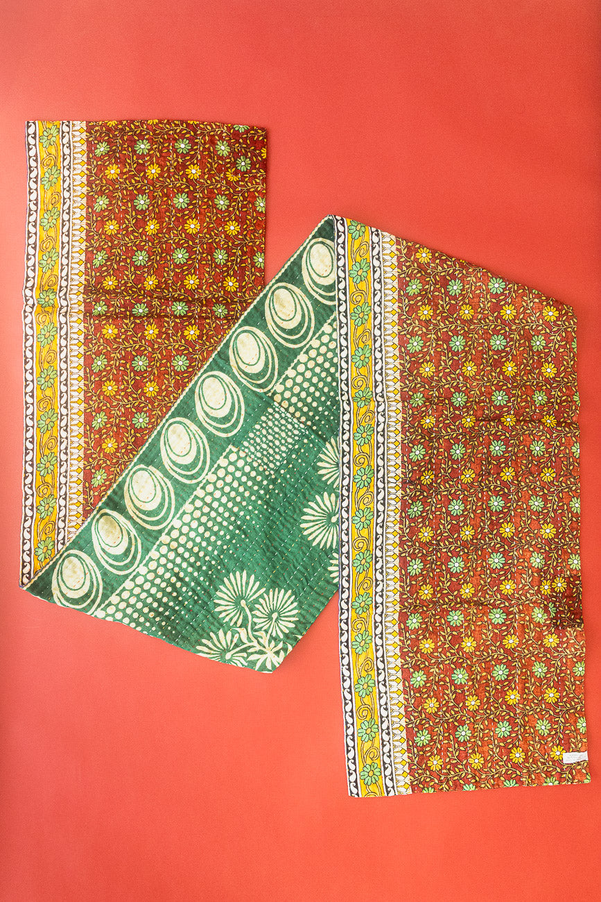 Kantha Holiday Table Runner - Festive No. 1