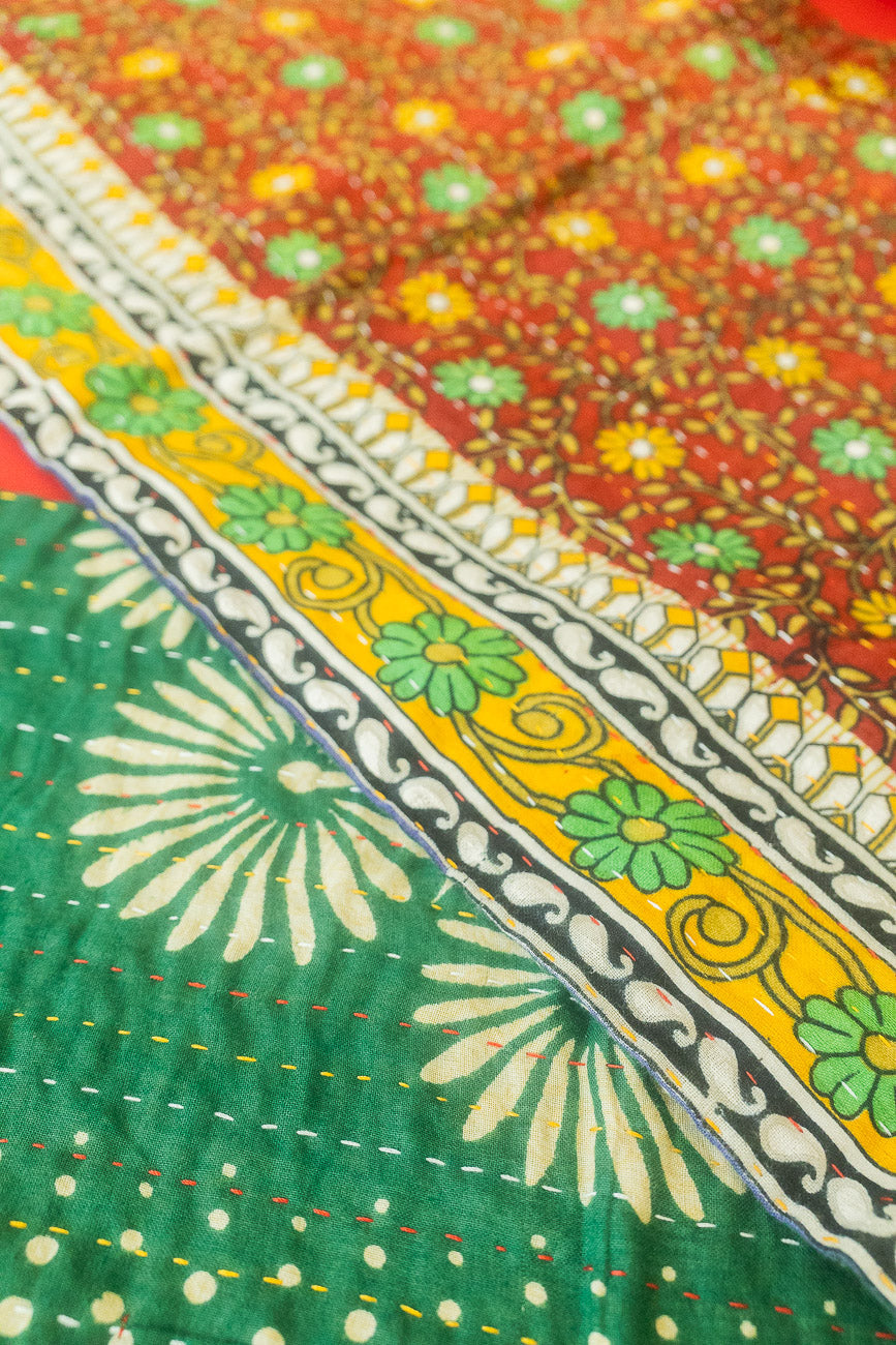Kantha Holiday Table Runner - Festive No. 1