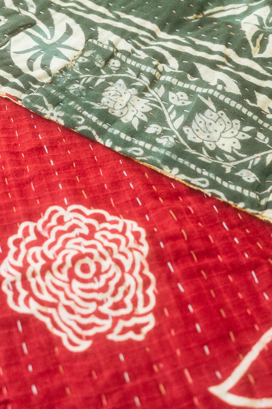 Kantha Holiday Table Runner - Festive No. 5