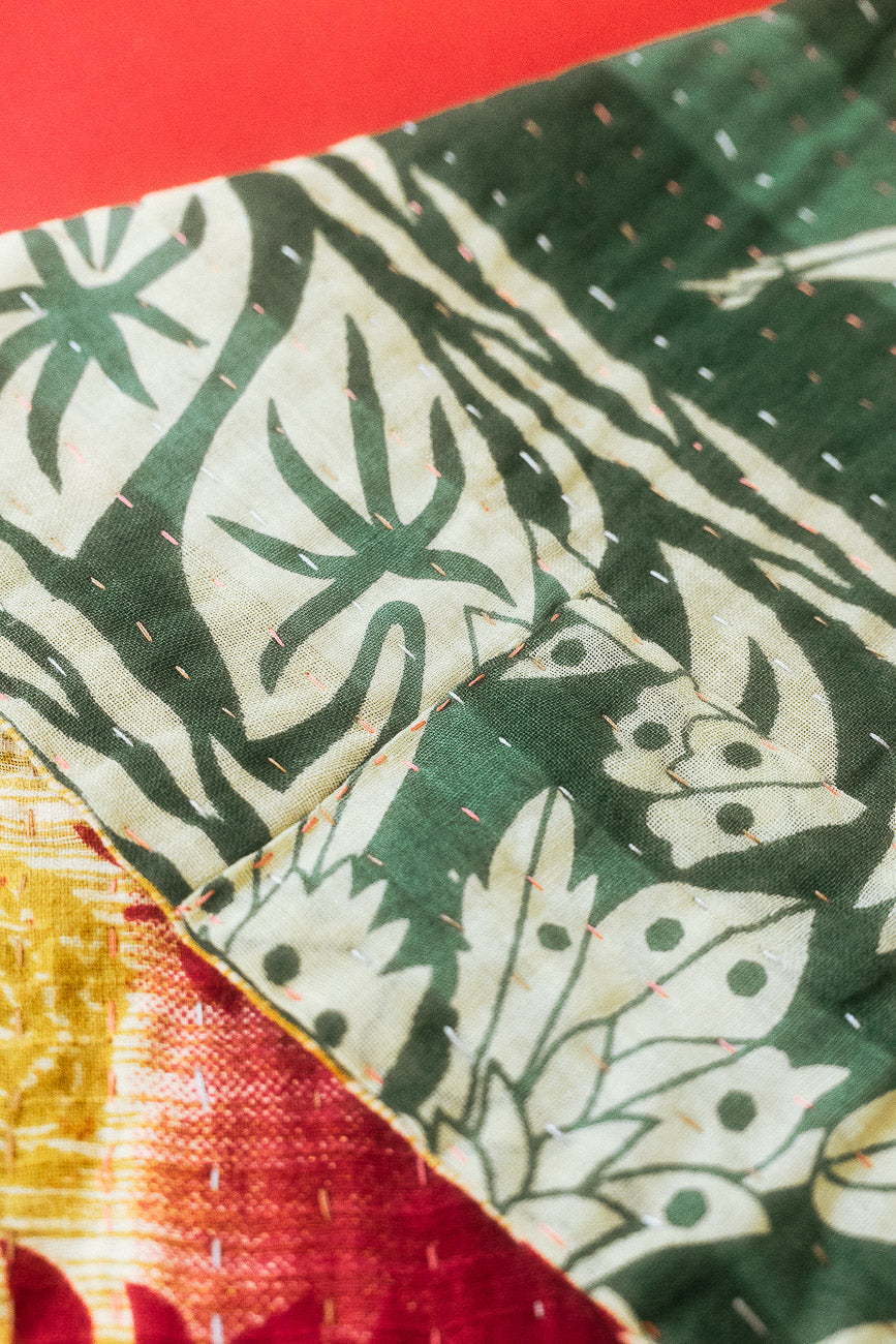 Kantha Holiday Table Runner - Festive No. 5