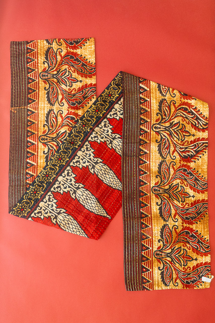 Kantha Holiday Table Runner - Festive No. 6