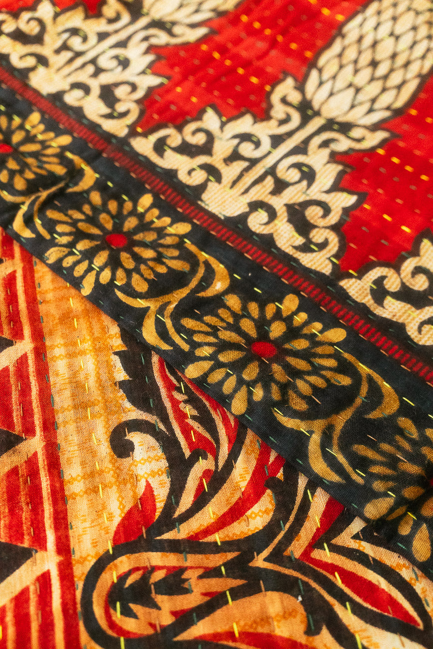 Kantha Holiday Table Runner - Festive No. 6