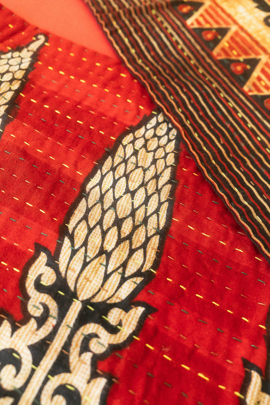 Kantha Holiday Table Runner - Festive No. 6