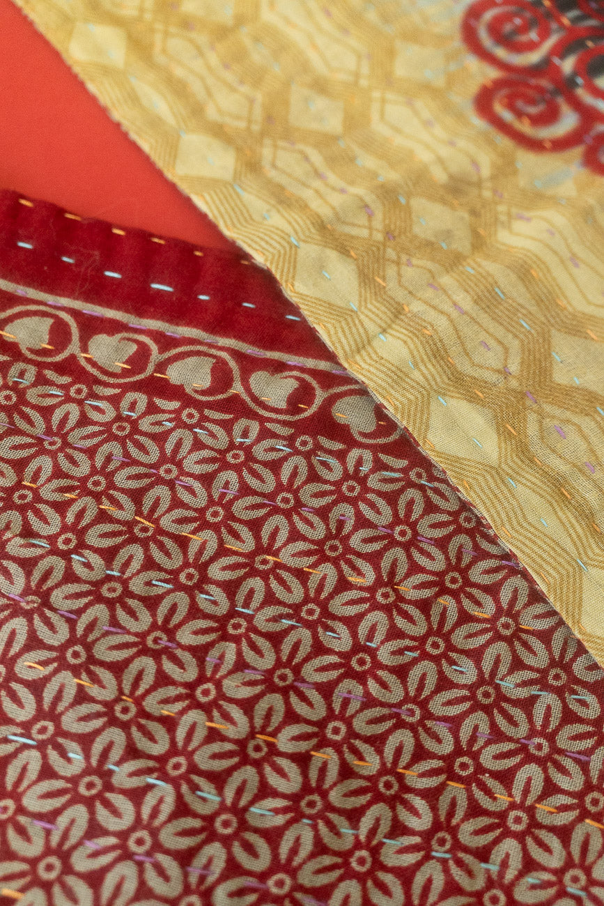 Kantha Holiday Table Runner - Festive No. 7