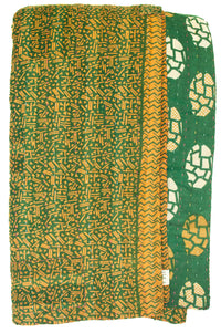 Kantha Large Throw Blanket