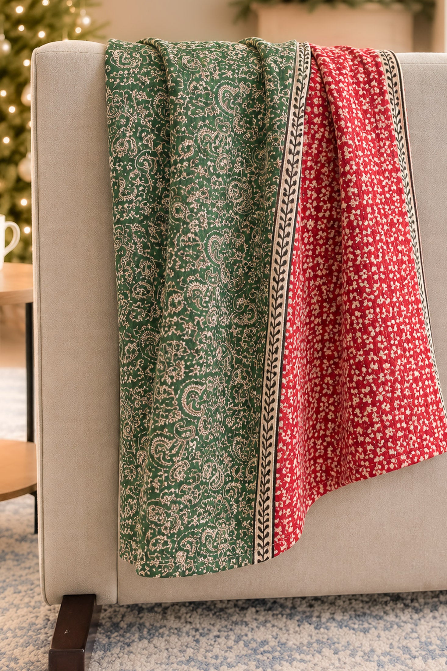 Fir Holiday Kantha Blanket