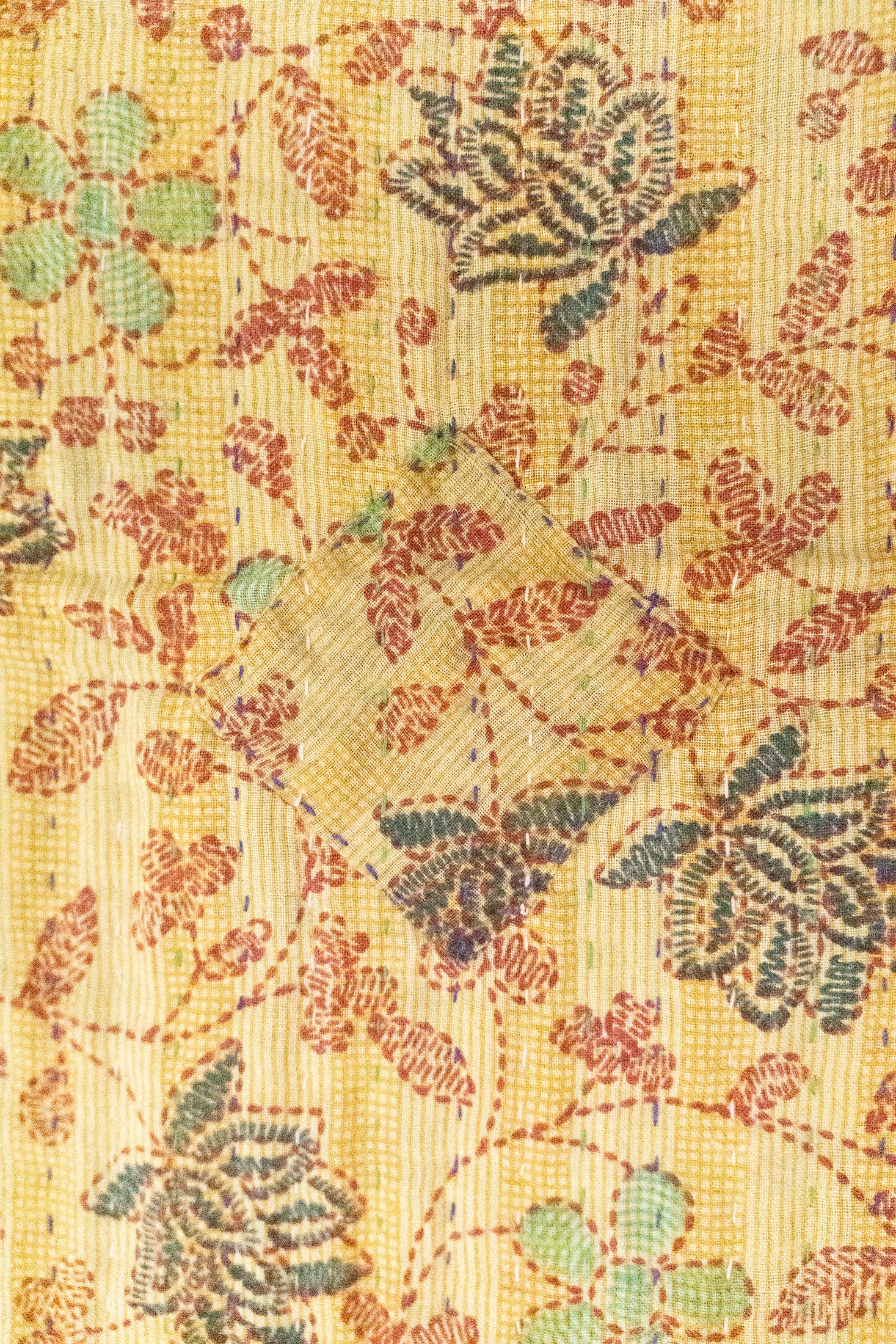 Fireside Holiday Kantha Blanket