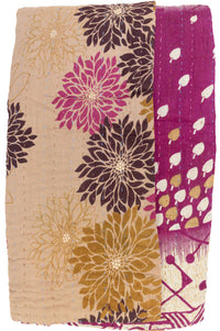 Flowering Kantha Throw Blanket