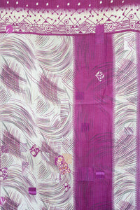 Flowering Kantha Throw Blanket