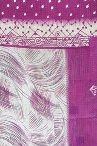 Flowering Kantha Throw Blanket