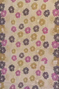 Flowering Kantha Throw Blanket