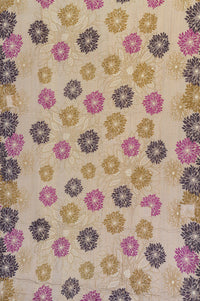 Flowering Kantha Throw Blanket