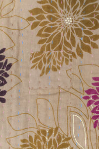 Flowering Kantha Throw Blanket