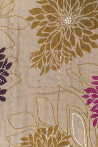 Flowering Kantha Throw Blanket