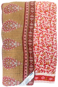 Kantha Large Throw Blanket