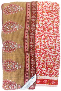 Kantha Large Throw Blanket