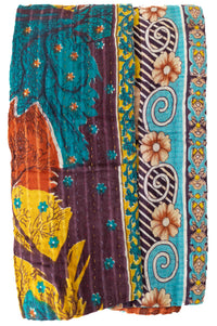 Forest Kantha Throw Blanket