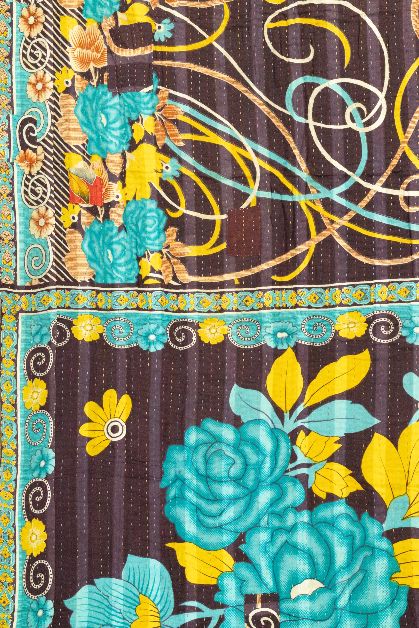 Forest Kantha Throw Blanket