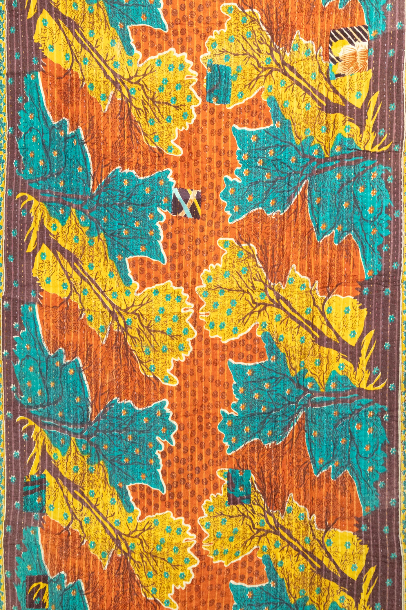 Forest Kantha Throw Blanket