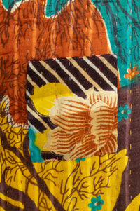 Forest Kantha Throw Blanket