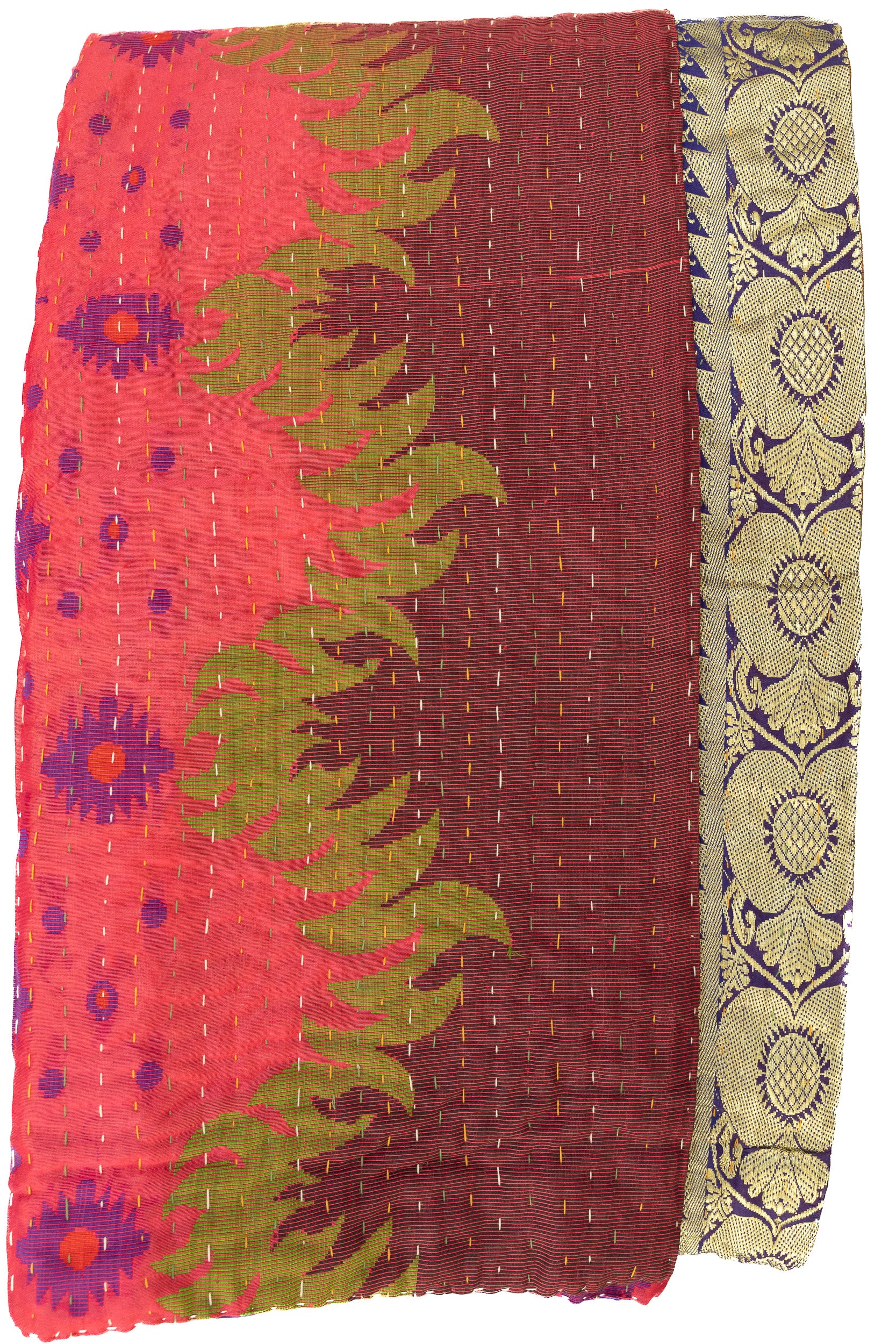 Kantha Silk Throw Blanket