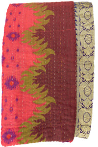 Kantha Silk Throw Blanket