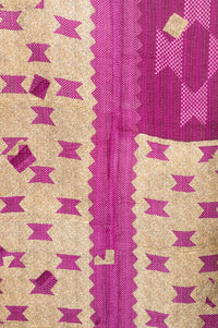 Fuchsia Large Kantha Throw Blanket