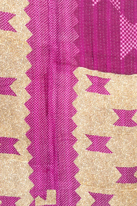 Fuchsia Large Kantha Throw Blanket