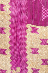 Fuchsia Large Kantha Throw Blanket