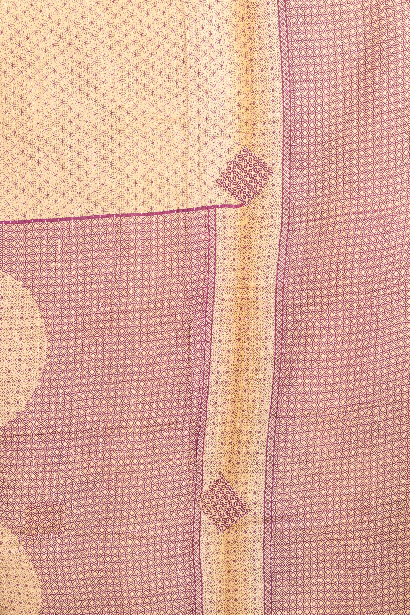 Fuchsia Large Kantha Throw Blanket