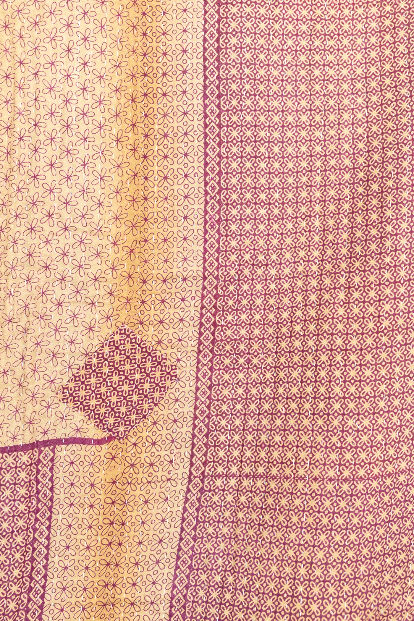 Fuchsia Large Kantha Throw Blanket