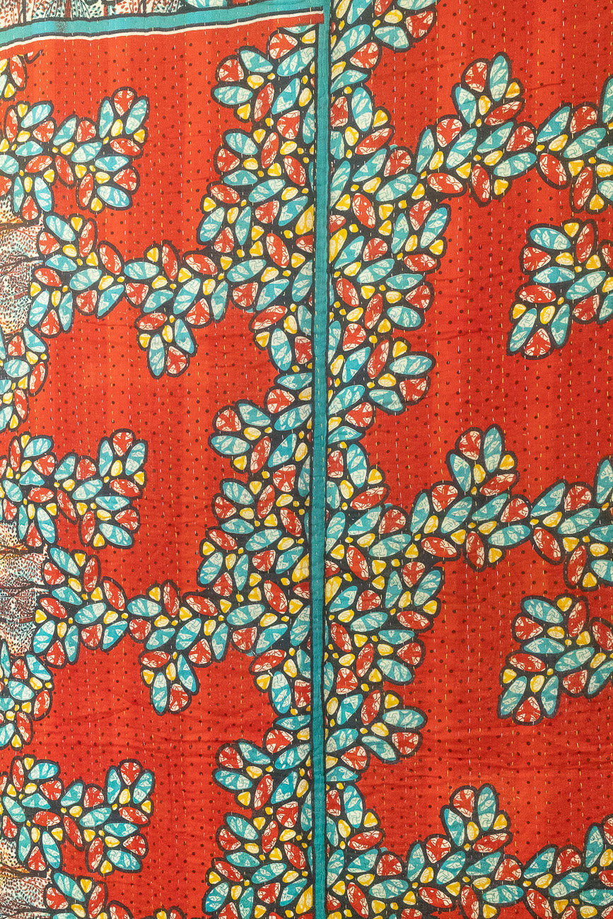 Garden Large Kantha Throw
