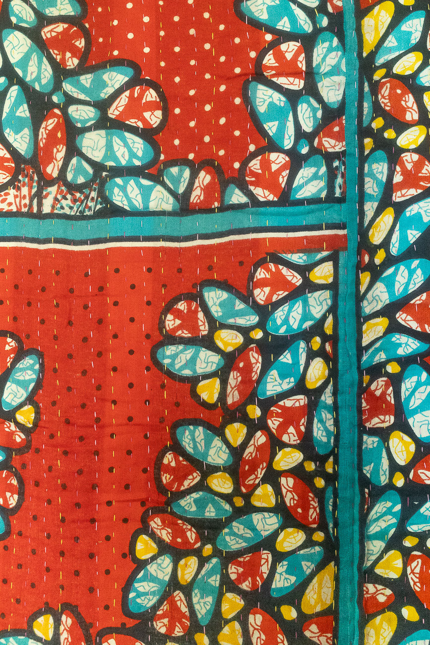Garden Large Kantha Throw