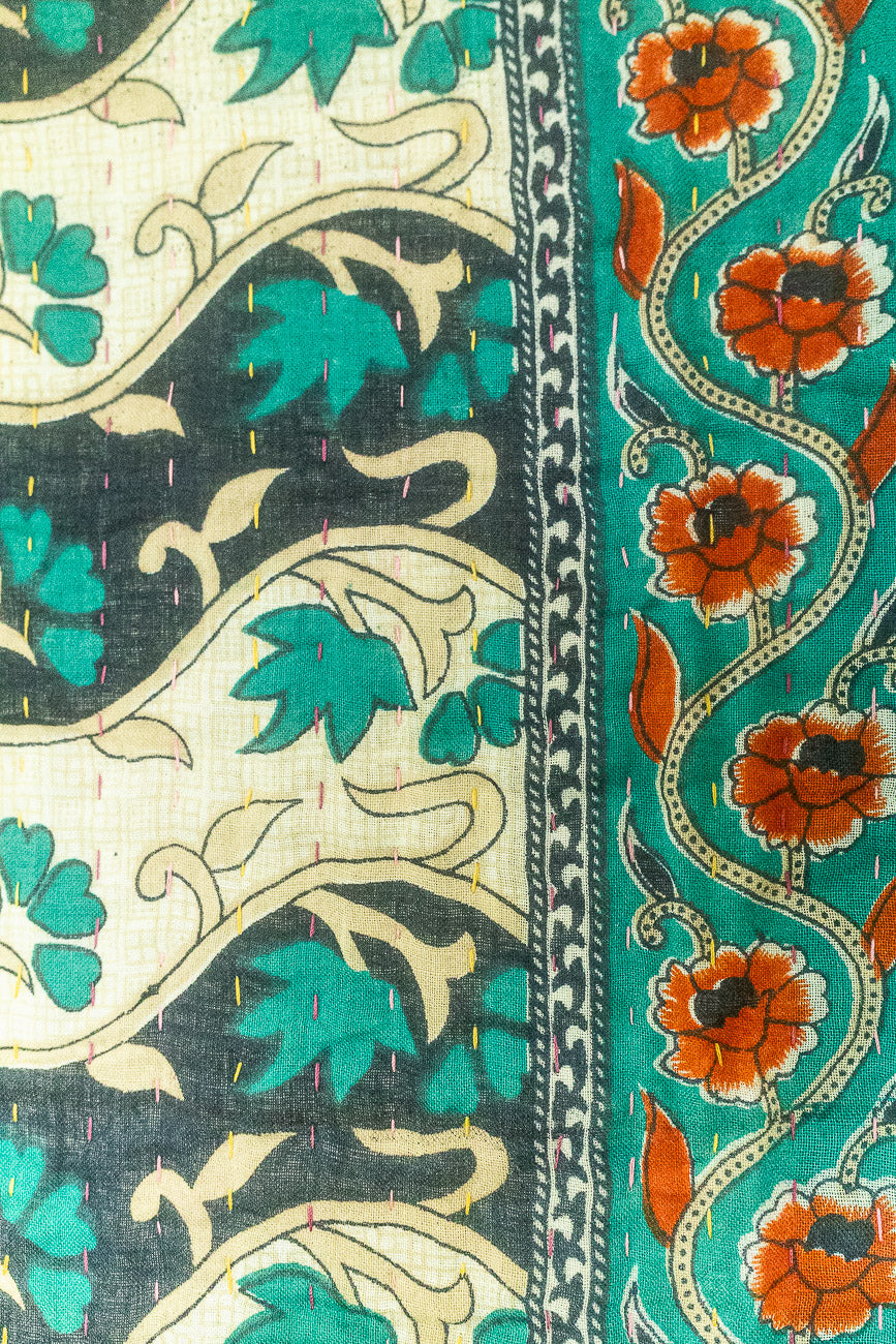 Garden Large Kantha Throw