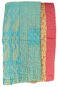 Gladness Silk Blend Kantha Throw Blanket