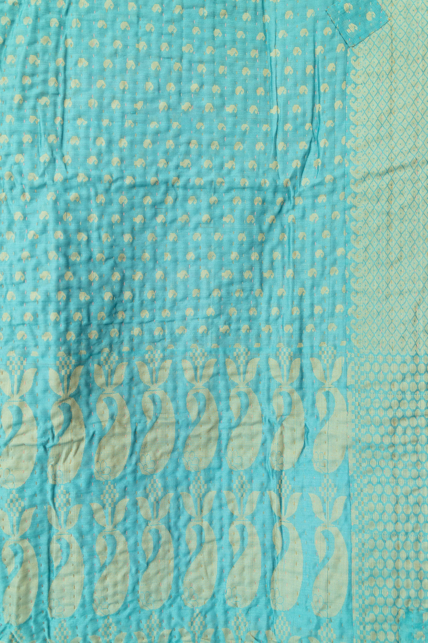 Gladness Silk Blend Kantha Throw Blanket